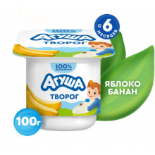 до 18.08 Творог Яблоко Банан 6 мес, 100 г