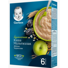 в наличии Gerber безмолочная Каша мультзлаковая Яблоко, Чернослив, 180 гр 
