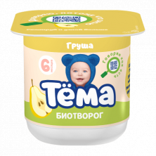 до 5.08  Тема творог Груша, 6 мес+, 95гр  с сахаром
