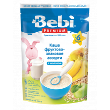 Bebi Premium Молочная Фруктово-злаковое ассорти 200 гр беби