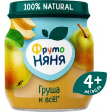 ФрутоНяня Пюре Груша гипоаллергенное, 4мес+, 100 гр
