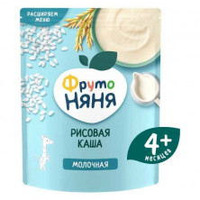 ФрутоНяня Каша молочная Рисовая, 6мес+, 200 гр с сахаром
