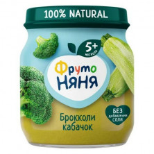в наличии Фрутоняня Пюре брокколи кабачок 110г - ЧИСТЫЙ СОСТАВ