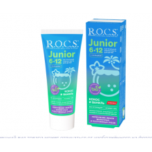 Rocs зубная паста junior кокос и ваниль для детей 74 гр 6-12 лет 