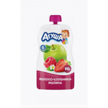 Пюре Агуша яблоко клубника малина 90г 