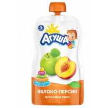 Пюре Агуша Яблоко Персик, 90 гр БЕЗ САХАРА
