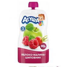 Пюре Агуша Яблоко Малина Шиповник 90г 
