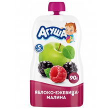 Пюре Агуша яблоко ежевика малина 90г 