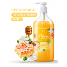GRASS крем-мыло Milana. МОЛОКО И МЕД, с дозатором, 1 л