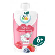 до 27.08 Творог ФрутоKids Ягодный пломбир 4,2%, 90 г пауч