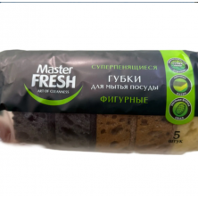 MASTER FRESH Губки овальные суперпенящиеся, 5 шт, черные/коричневые 