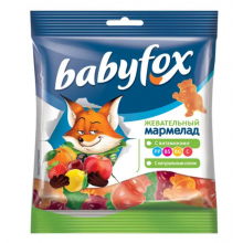 BabyFox, мармелад жевательный с соком ягод и фруктов, 70 г бегемоты