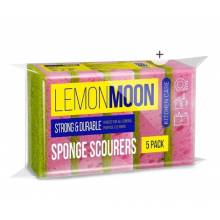 Губка для посуды Lemon Moon поролон 5 шт розовый