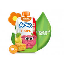 Пюре Агуша Грушевый пирог с 8 мес 80 г