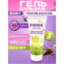 Гель бальзам после укусов с Пантенолом Picnic детский 12мес+